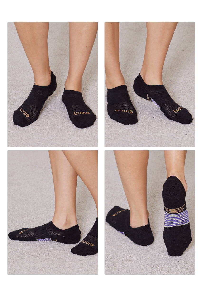 MIT台灣製 隱形 涼爽 純棉機能襪(黑)