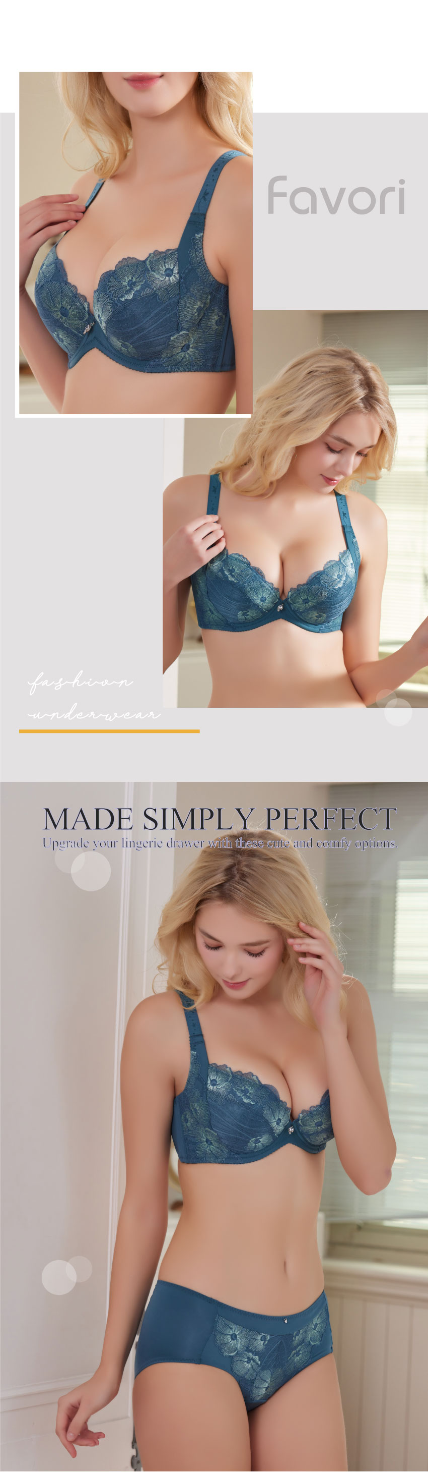 魔羽 奈米涼感 機能內衣BCDE罩杯(花霧綠)