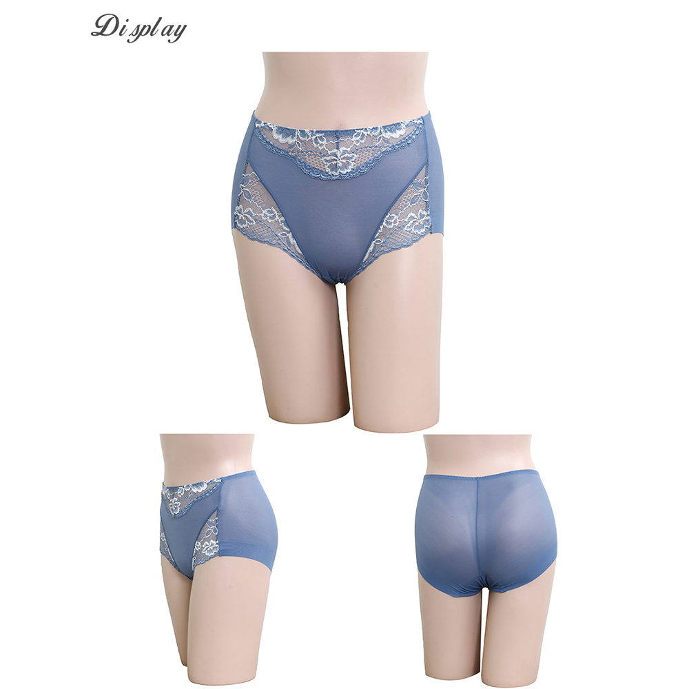 優雅蕾絲 中低腰絲質美臀無痕平口褲(隨機色)M-XXL