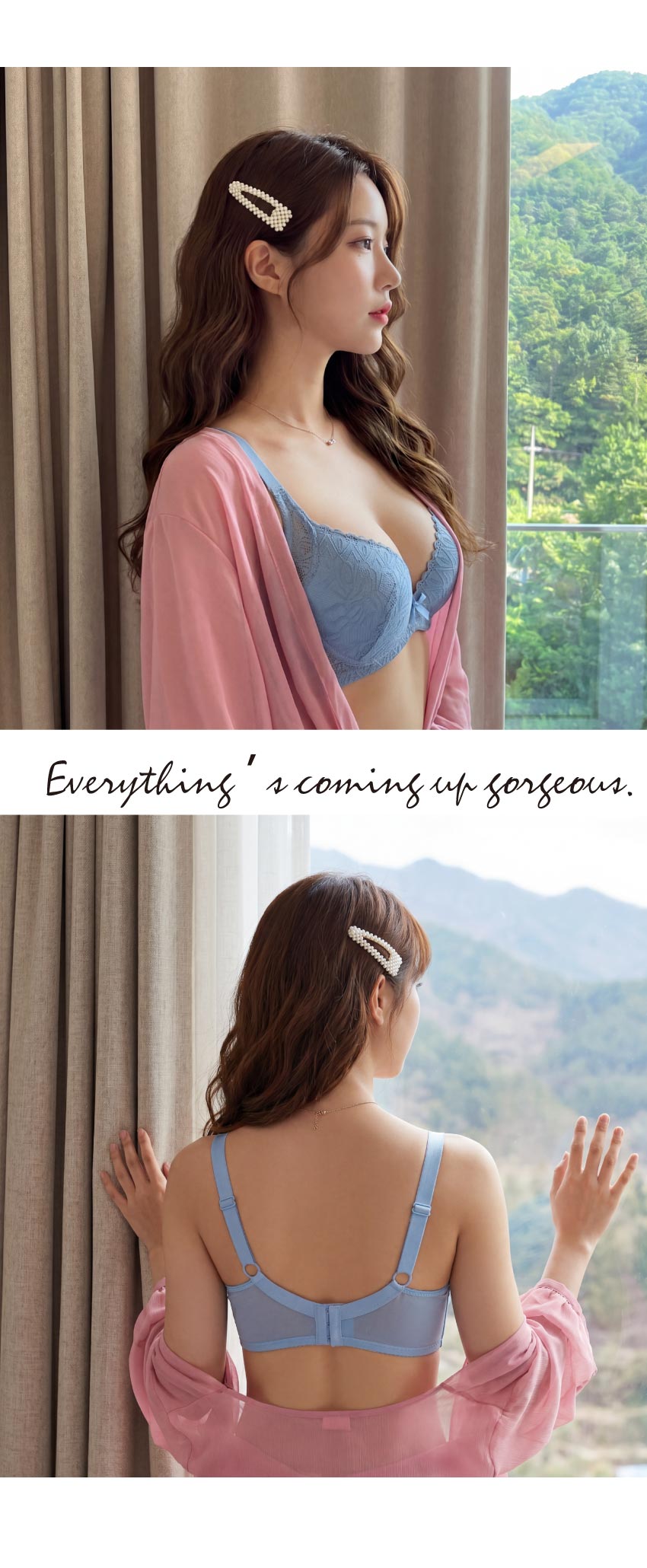 花漾 軟鋼圈 深V低脊心包覆機能型內衣C罩杯(水)