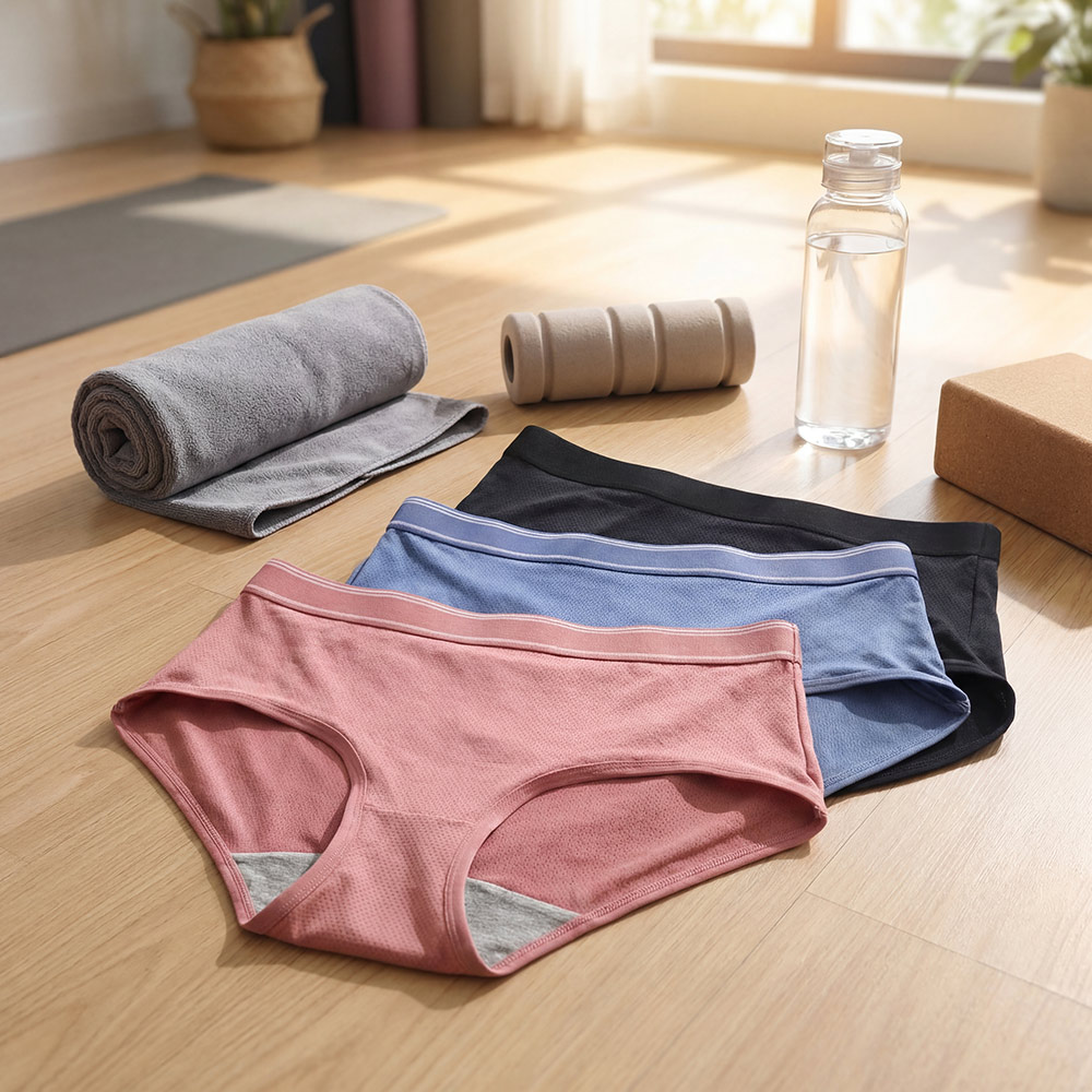 石墨烯 透氣 運動中腰三角褲(銀河紫)