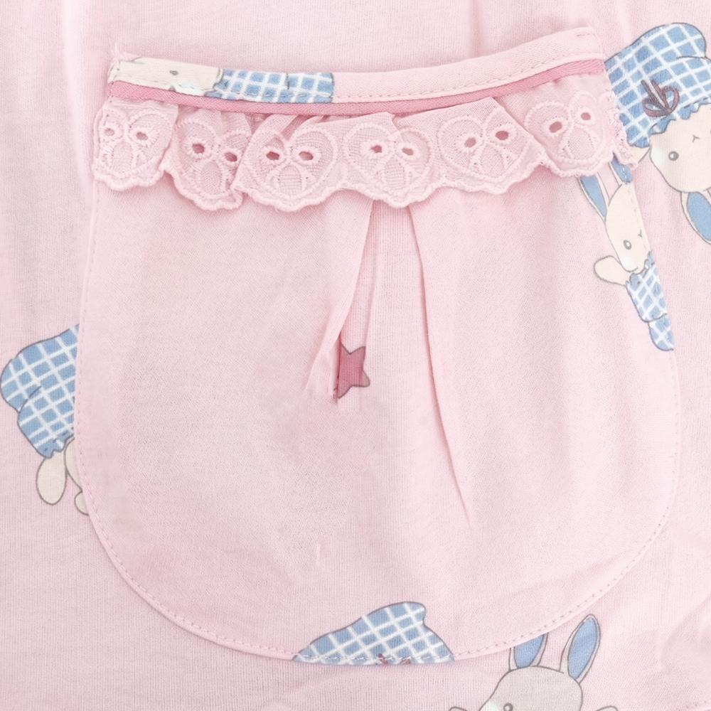 睡萌聚落 柔軟舒眠棉質 睡衣睡褲成套組(粉色)