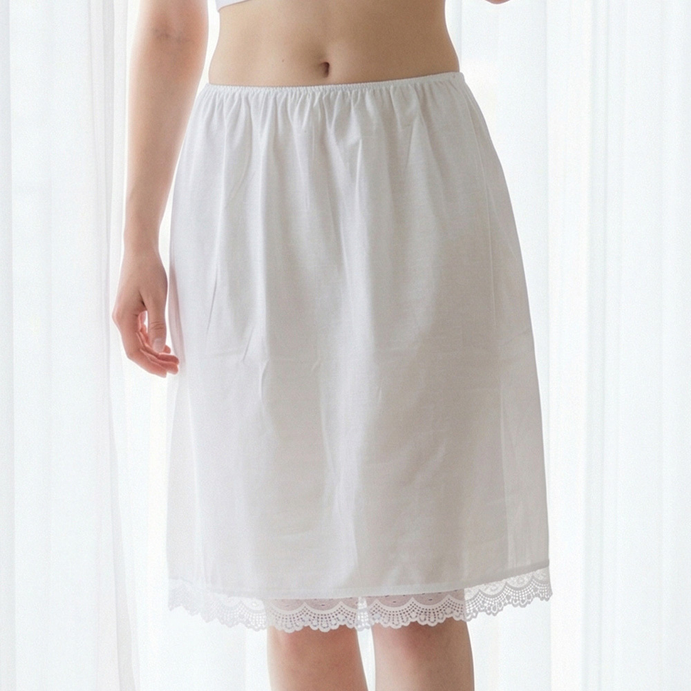 MIT舒適棉質套裙(白)(防走光襯裙)