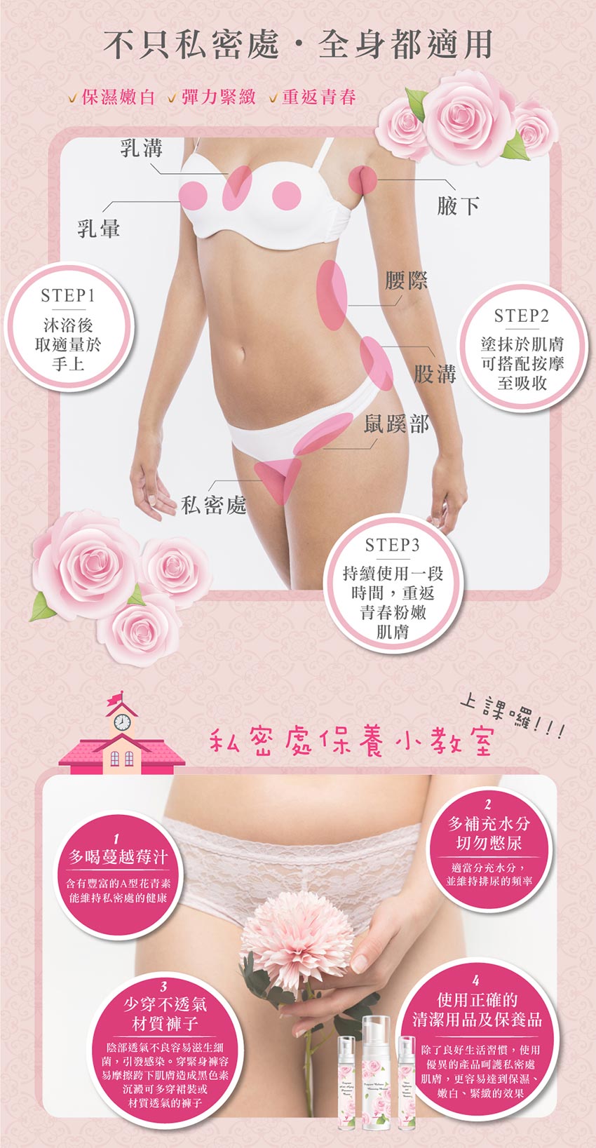 嫩白保濕 美胸精華乳霜 (玫瑰)