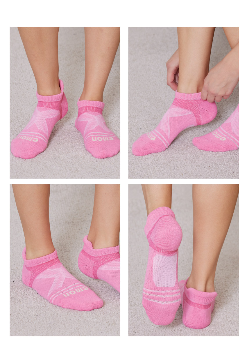 全方位護足 足弓加強 輕機能氣墊襪(粉)
