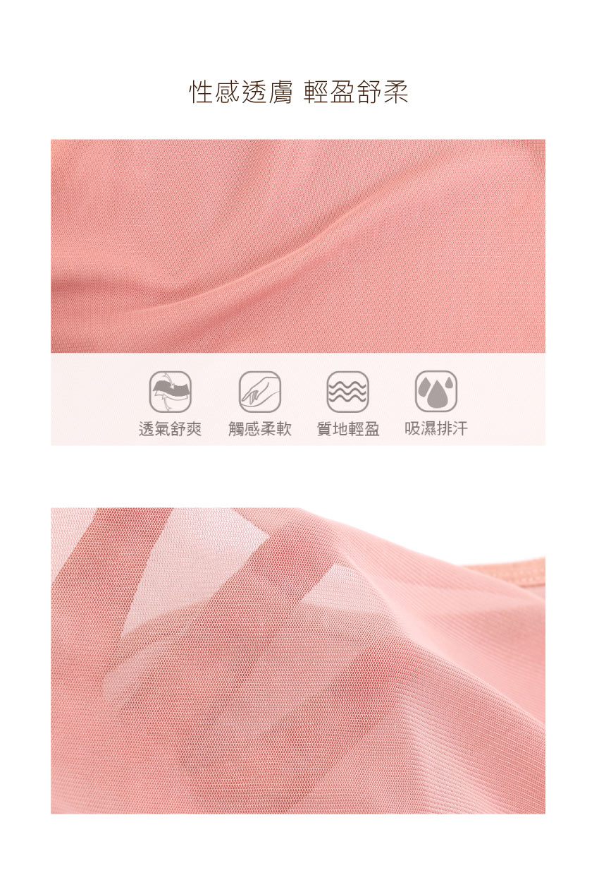 石墨烯 性感透膚 高腰網紗三角褲 3件組(隨機色) 加大碼