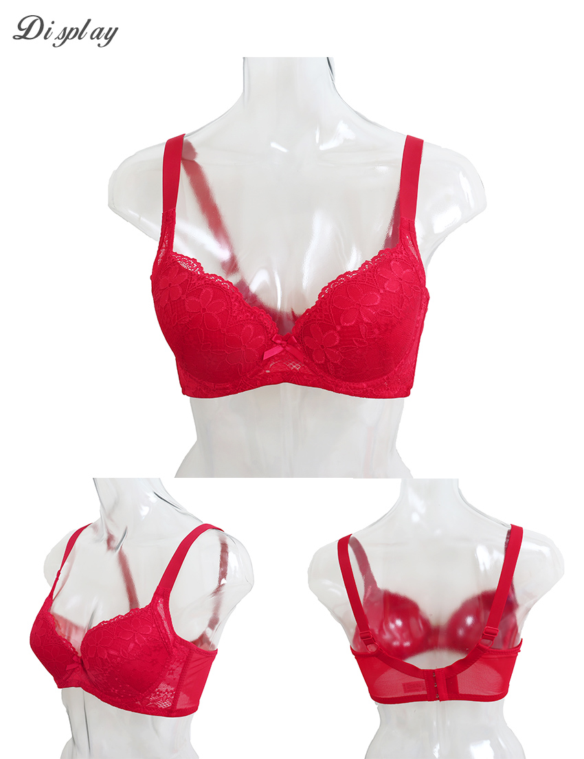 花蕾 軟鋼圈 深V低脊心包覆機能型內衣B罩杯(紅)