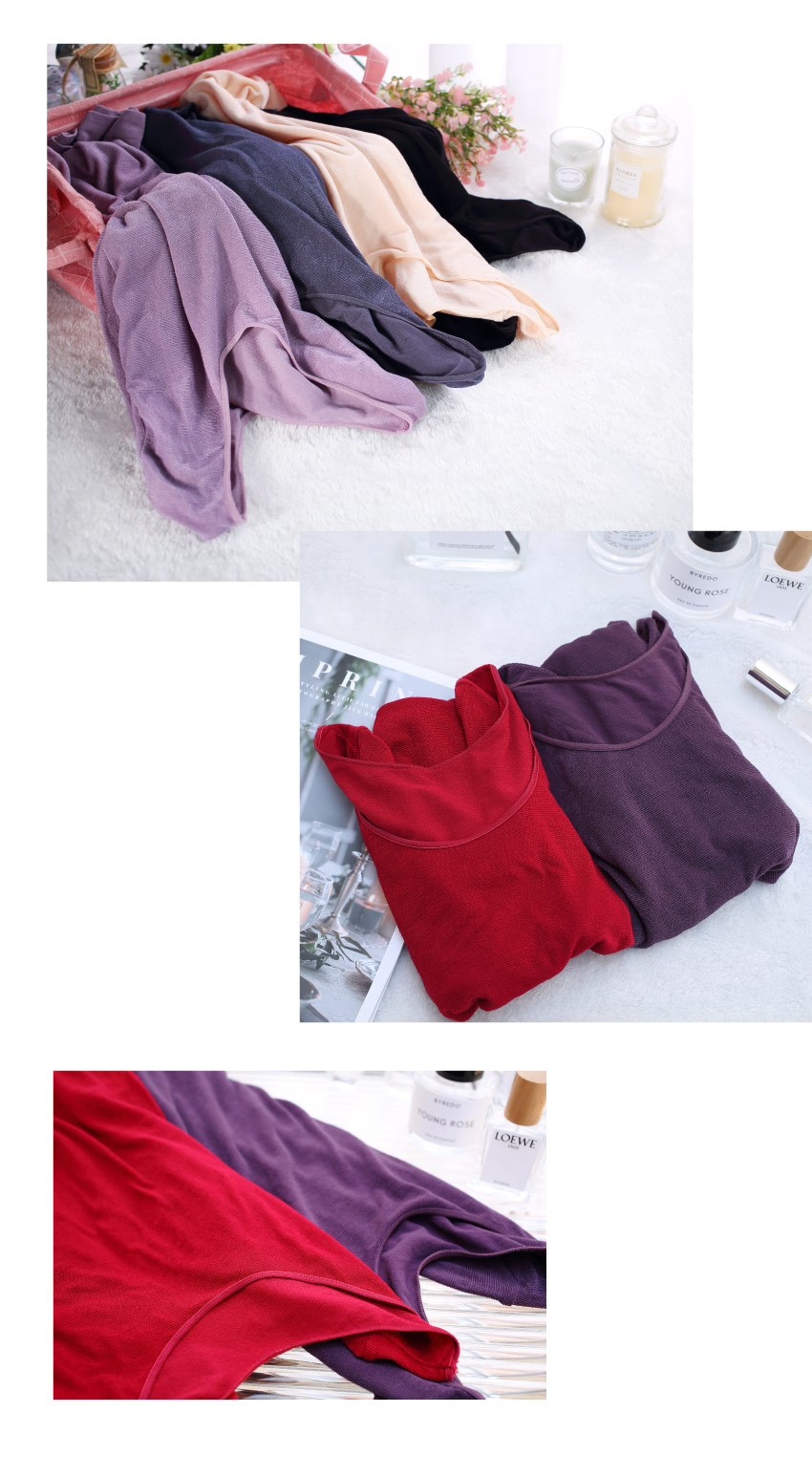 一體成型 超薄魔術保暖衛生衣(葡萄紫)