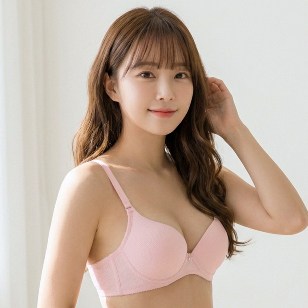 MIT台灣製 極簡 素面格紋 透氣 低脊心內衣(粉晶)BC罩杯