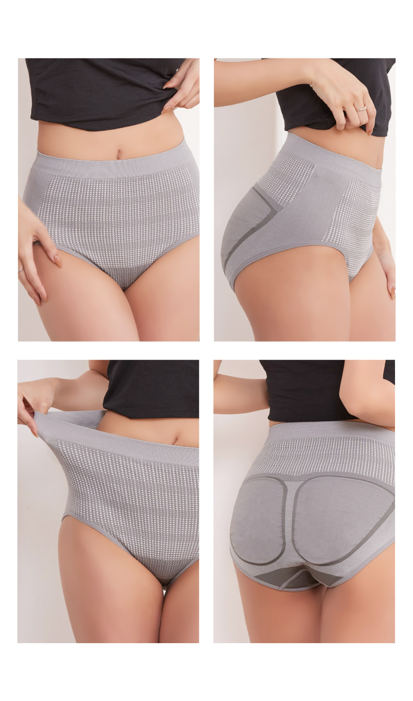 竹炭 無縫一體成型 中腰三角束褲(灰)