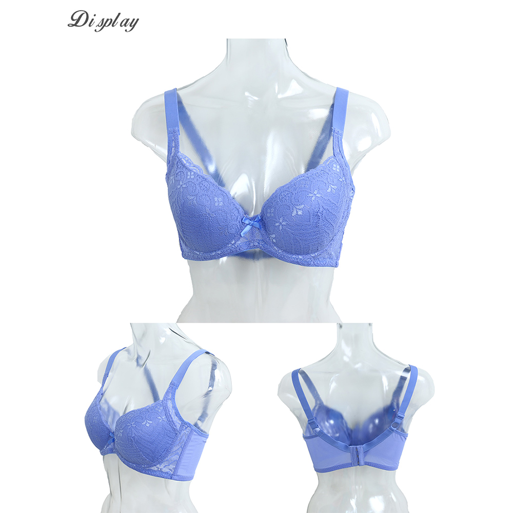 花語 軟鋼圈 深V低脊心包覆機能型內衣D罩杯(藍)