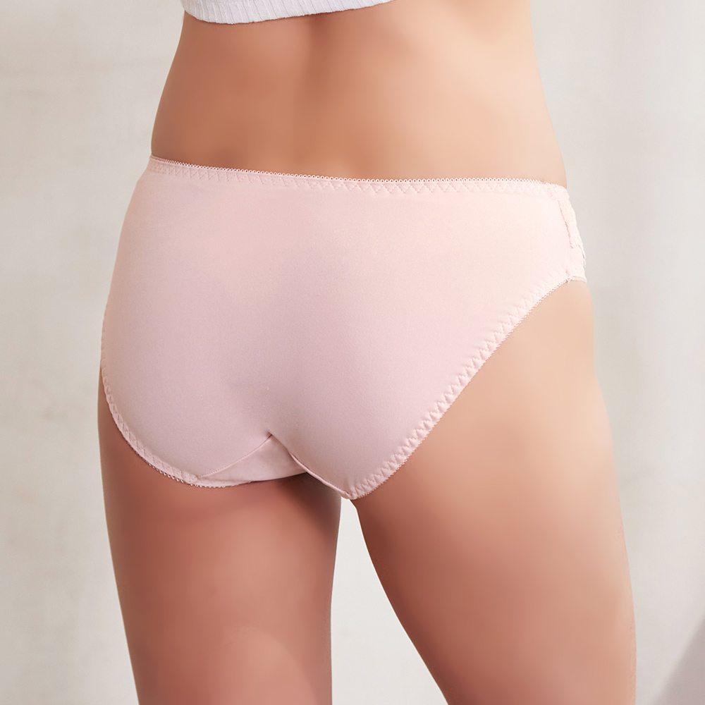 牛奶絲杯型微性感蕾絲 三角褲 3件組(隨機色)