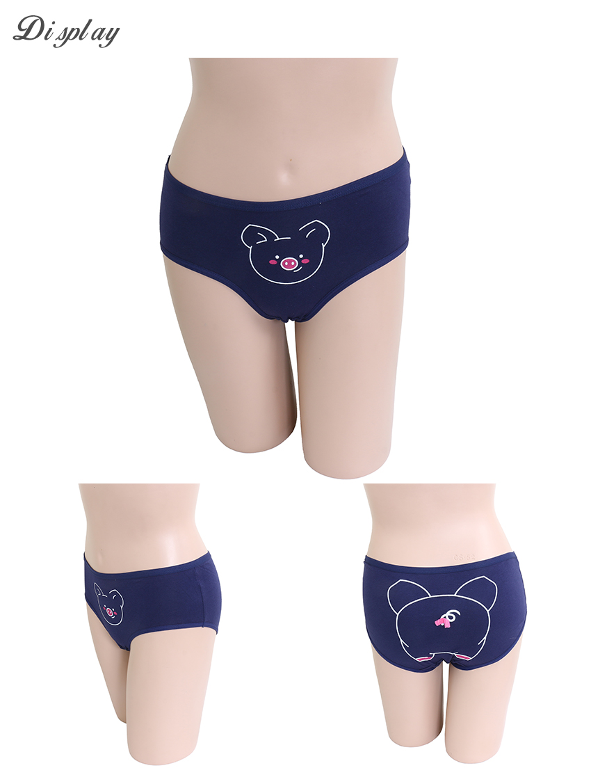 萌寵小豬 棉質三角褲 3件組(隨機色)