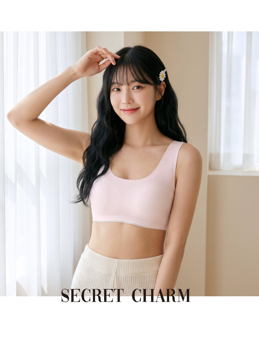 輕語初綻 莫代爾 無痕裸感 背心式少女內衣(粉)
