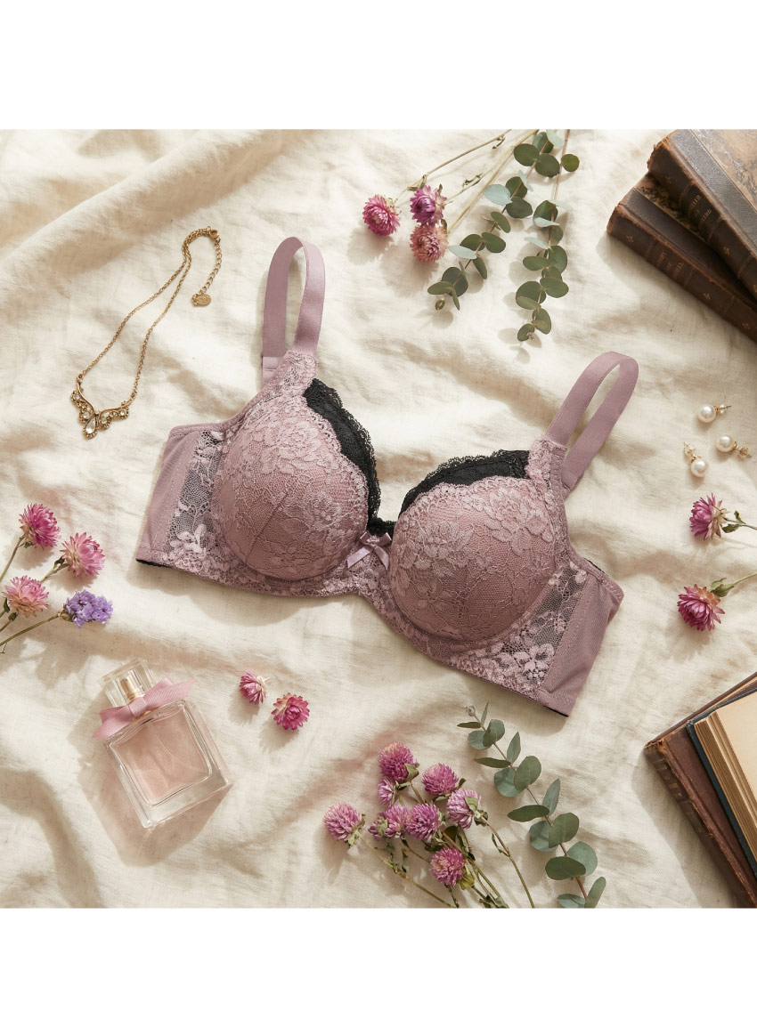 花柔 軟鋼圈 深V低脊心包覆機能型內衣C罩杯(黑)