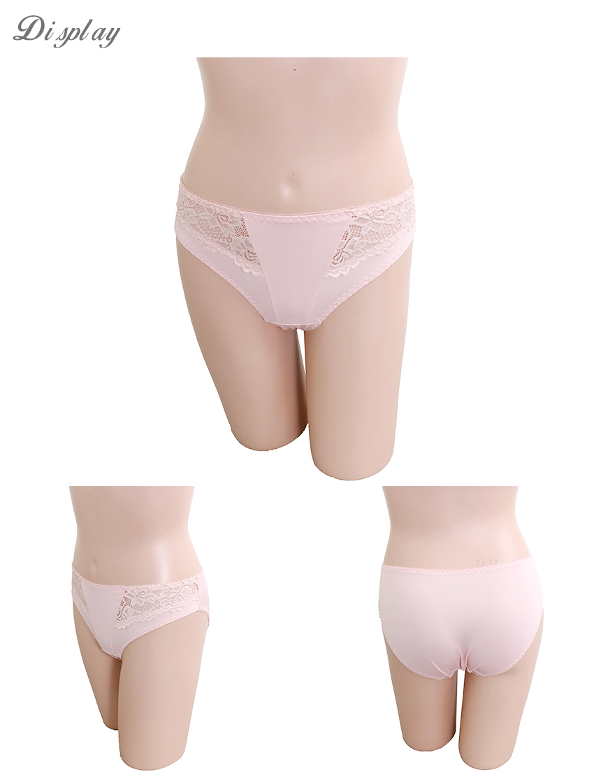 牛奶絲杯型微性感蕾絲 三角褲 3件組(隨機色)