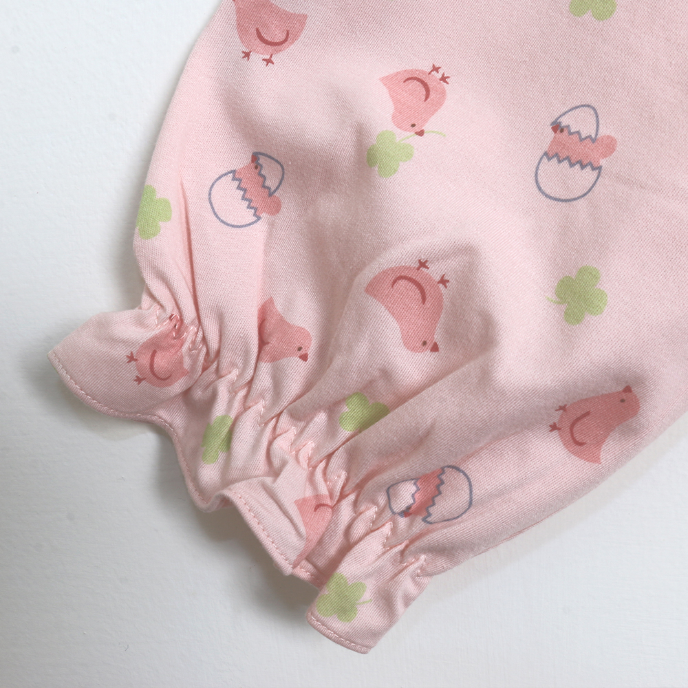 萌感小雞 柔軟舒眠棉質 睡衣睡褲成套組(粉色)