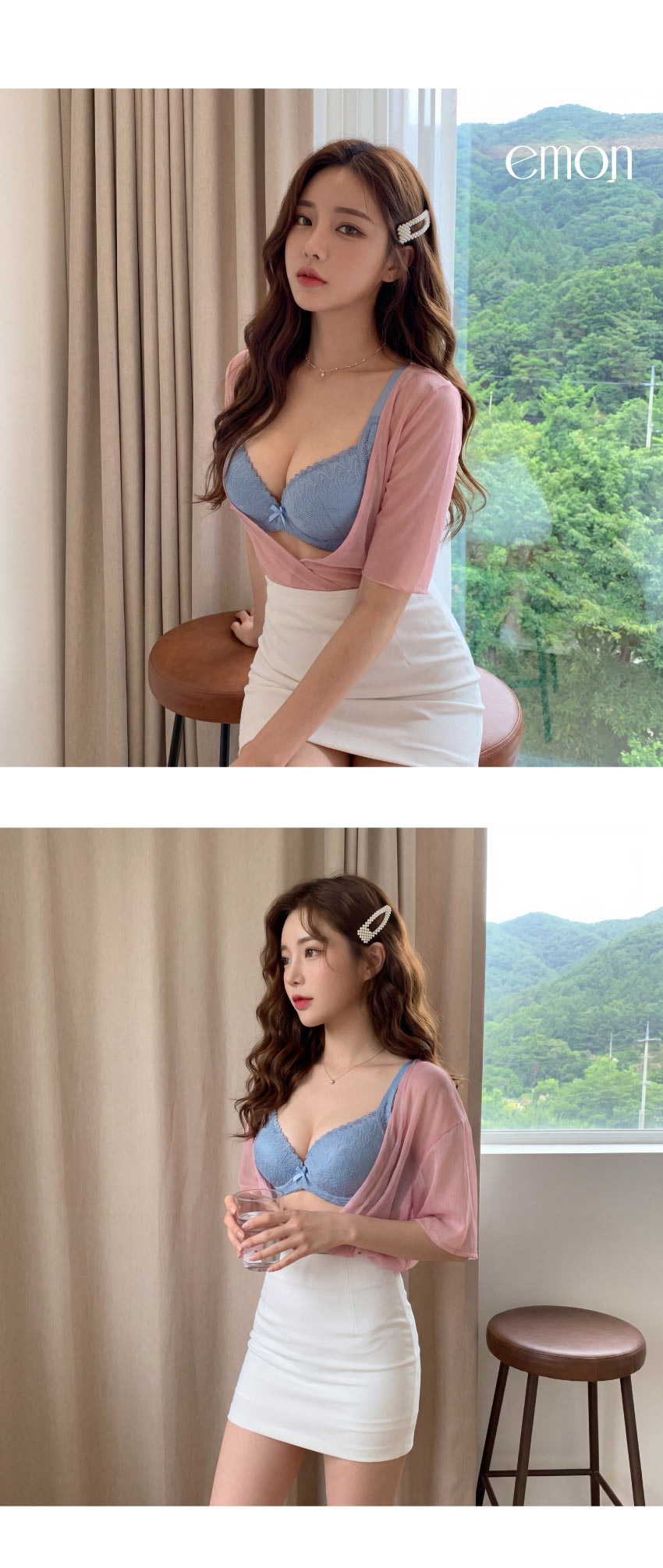 花漾 軟鋼圈 深V低脊心包覆機能型內衣C罩杯(水)