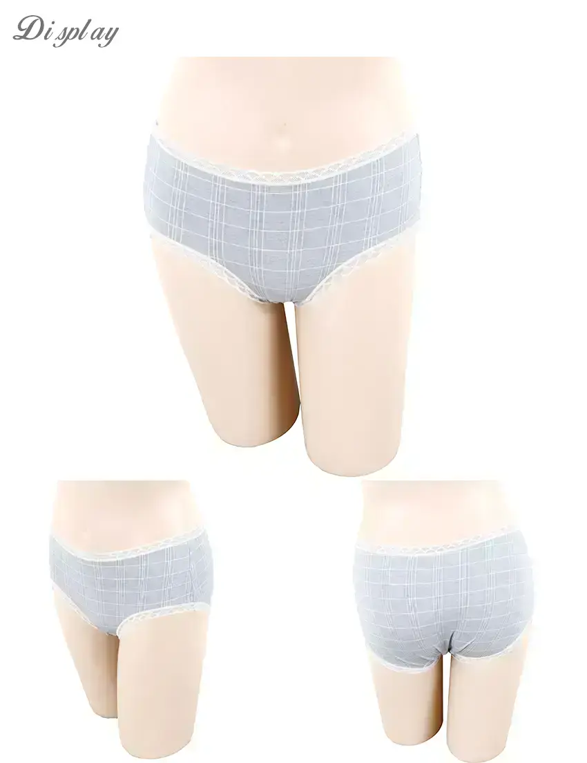 趣味格紋 蠶絲蛋白低腰三角褲 3件組(隨機色)