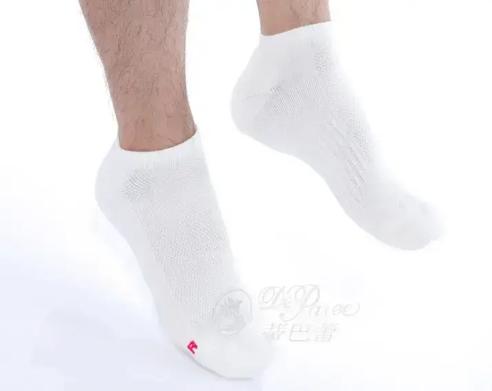 MIT 男士 運動機能 氣墊襪(白)