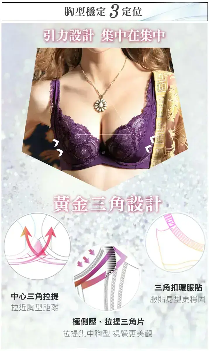 輕柔天使棉水肌保養呵護機能內衣ABCD罩杯(葡萄紫)