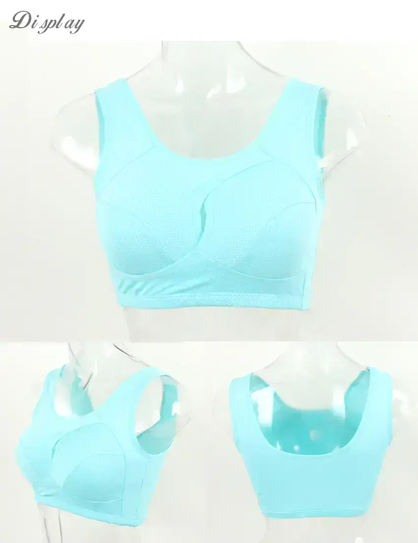MIT 24H 3D立體X型包覆透氣無鋼圈胸衣背心(水藍)