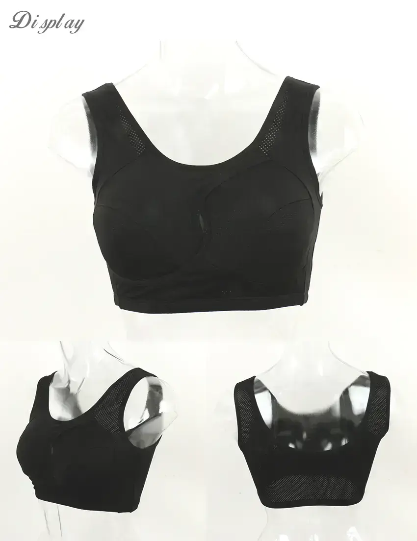MIT 24H 3D立體X型包覆透氣無鋼圈胸衣背心(黑)