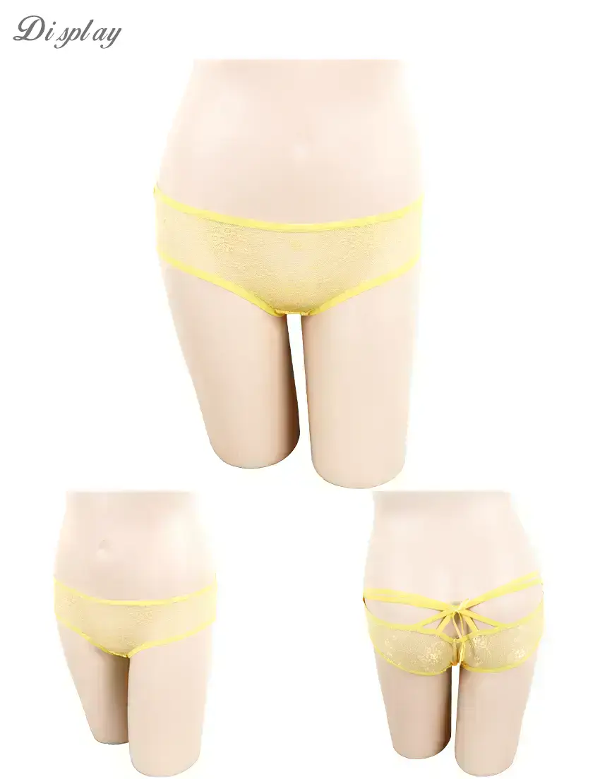 性感蕾絲織帶交錯貼身三角褲 3件組(隨機色)