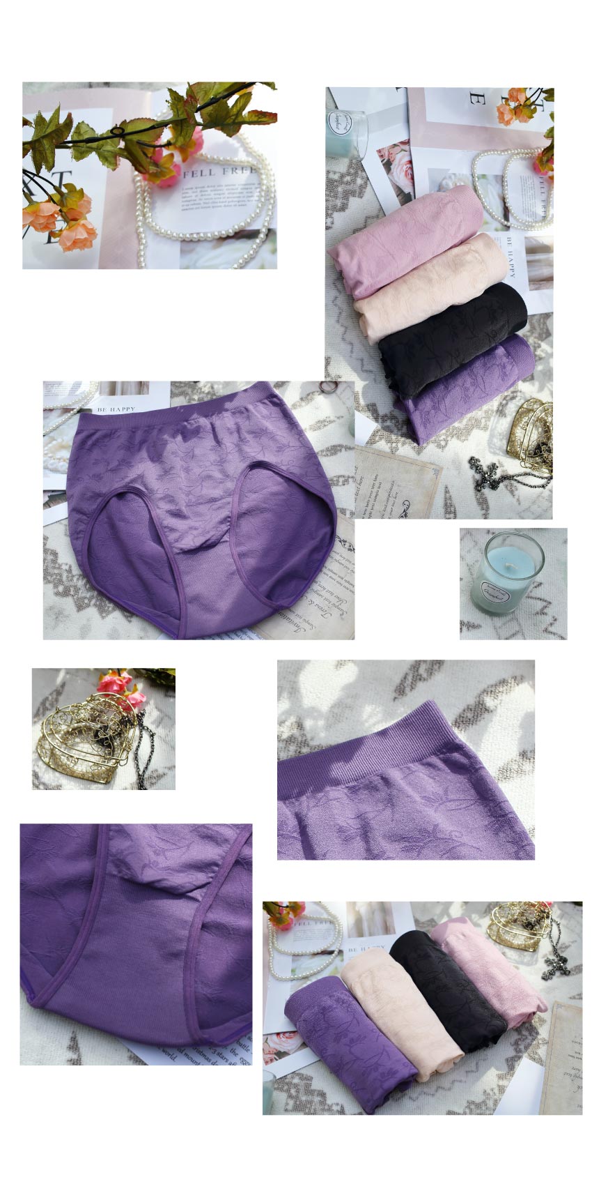 《竹炭．無縫》一體成型高腰三角褲(酒紅)加大款