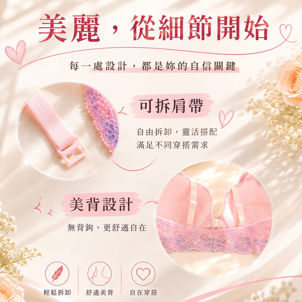 MIT台灣製 暮光蕾語 前扣內衣C罩杯(膚)