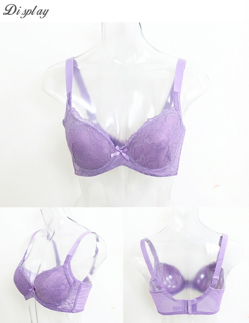 花芯 軟鋼圈 深V低脊心包覆機能型內衣C罩杯(紫)