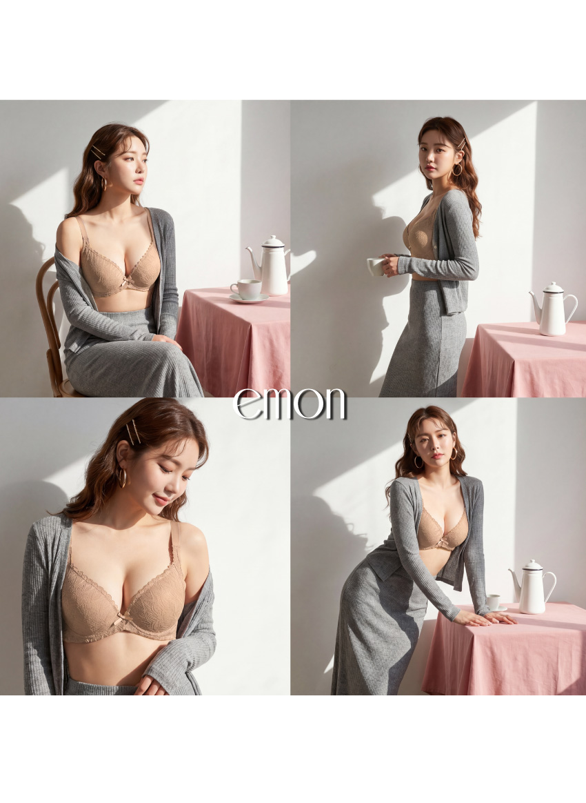 花漾 軟鋼圈 深V低脊心包覆機能型內衣C罩杯(蜜膚)