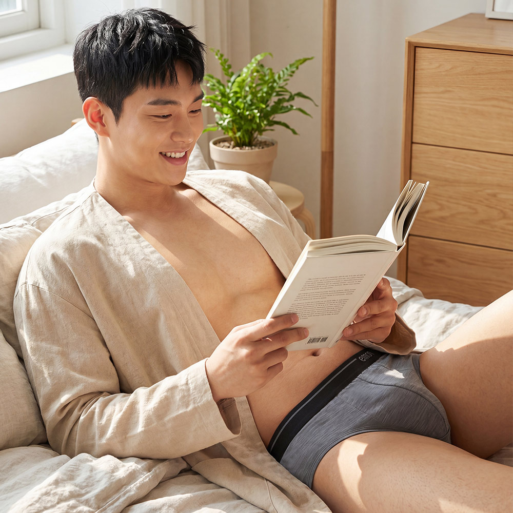 雲彩紗 舒柔男三角褲(灰)
