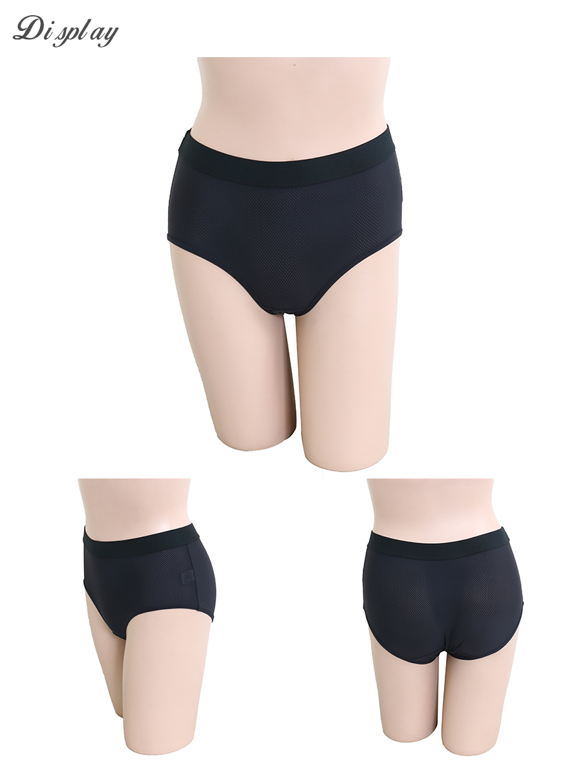 石墨烯 透氣 運動中腰三角褲(個性黑)