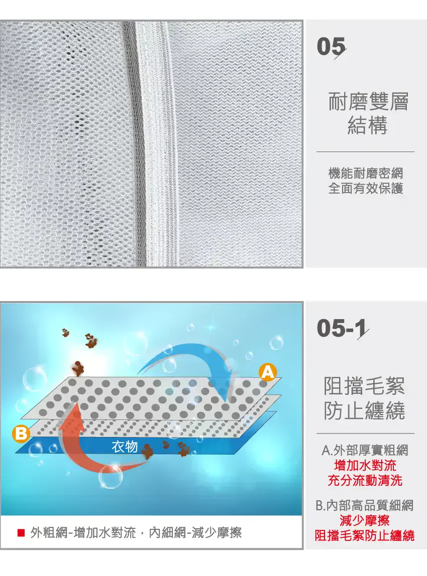 MIT台灣製 方型高級雙層衣物清洗袋