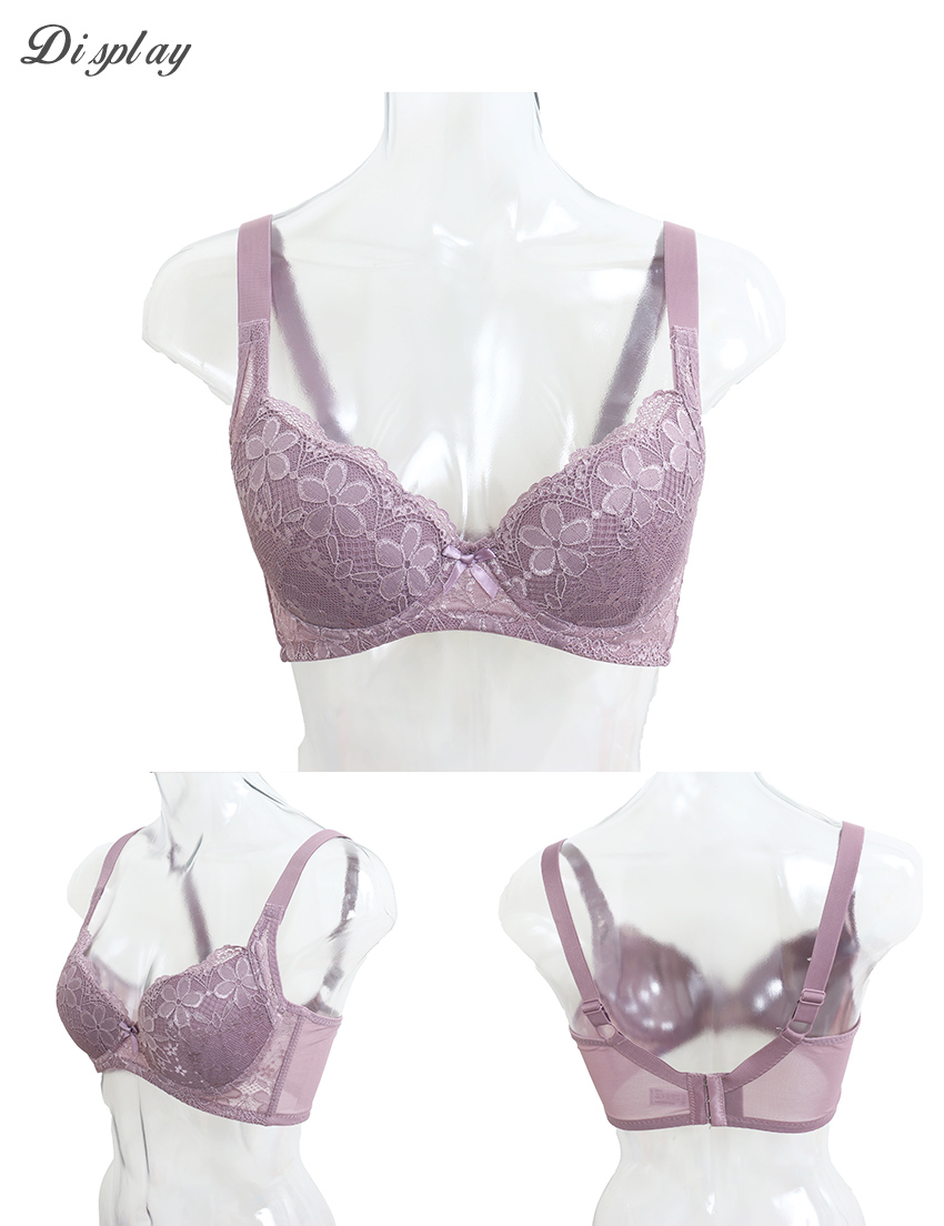 花蕾 軟鋼圈 深V低脊心包覆機能型內衣B罩杯(芋紫色)