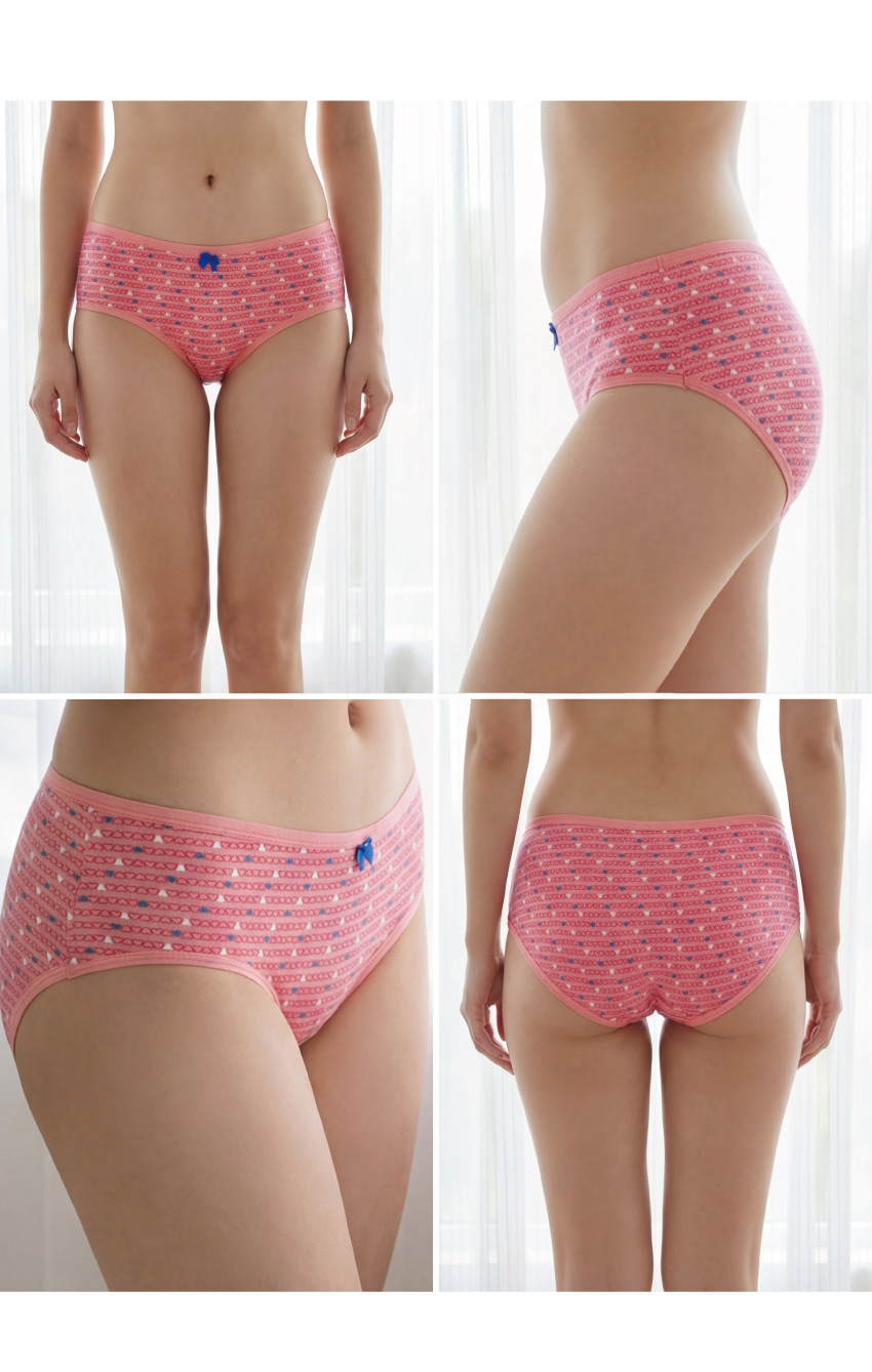 甜美愛心棉質三角褲 3件組(隨機色)