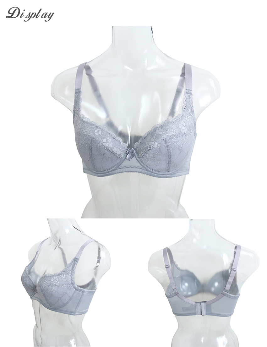 祕密花園．綻放 深V系列內衣BCD罩杯(銀灰色)