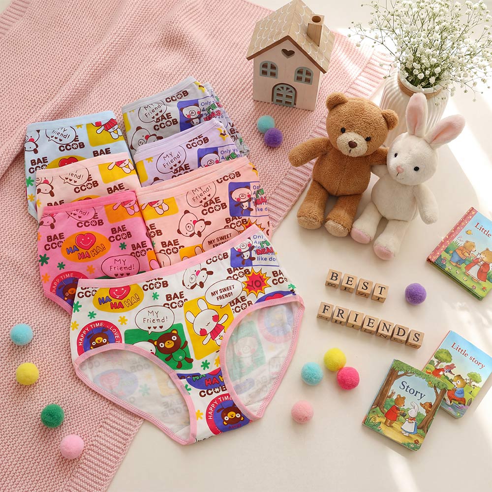 繽紛少女貼身三角褲 12件組(隨機款 隨機色)