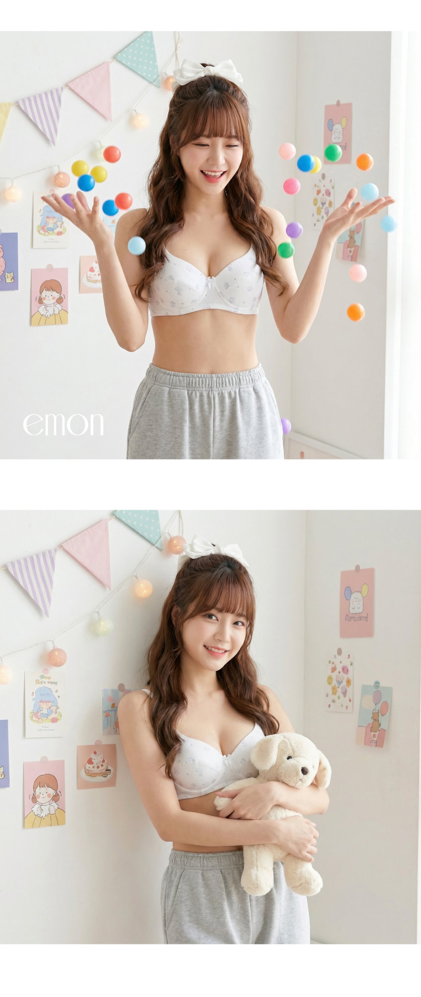 快樂狗狗少女內衣(軟鋼圈)(灰)BCD