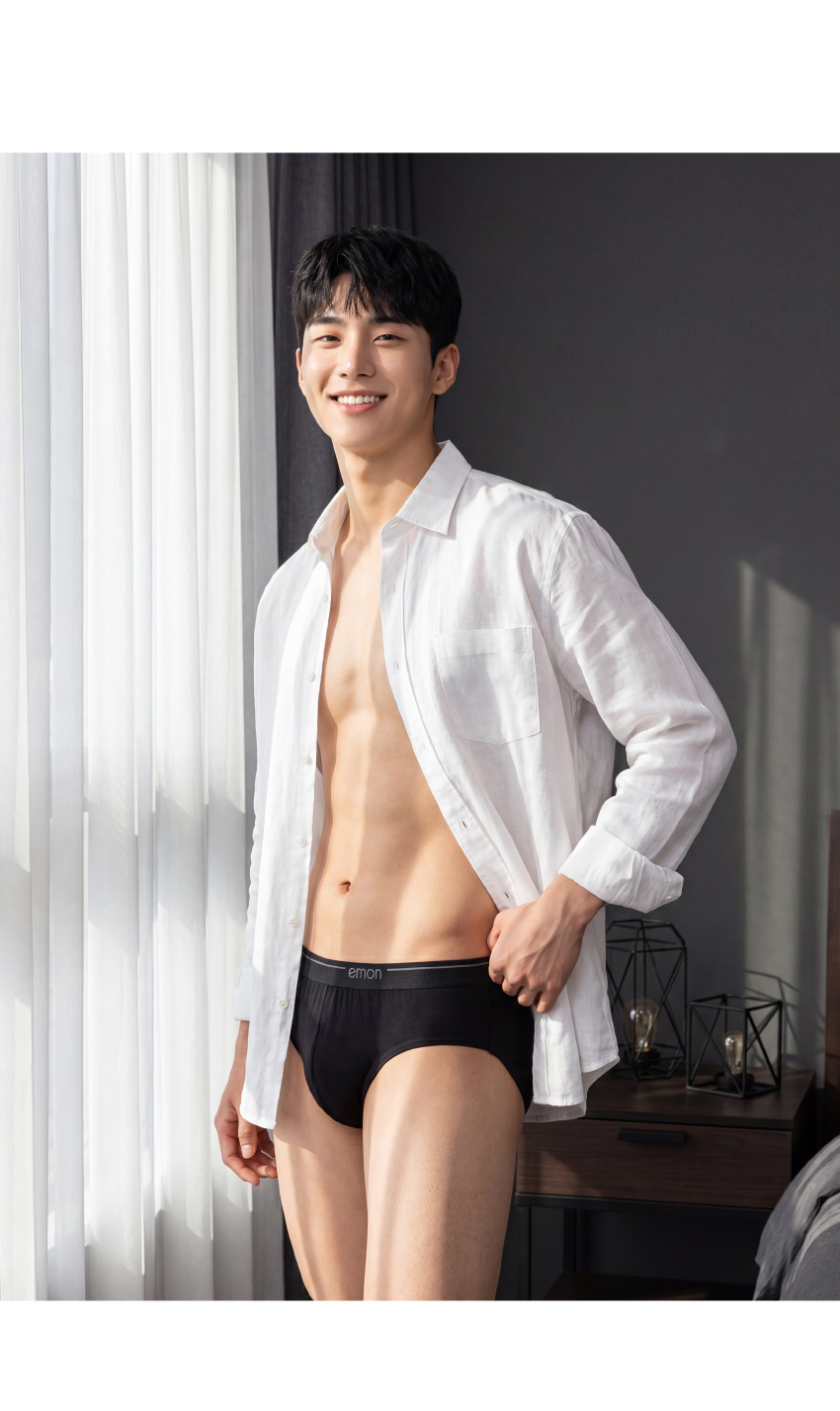 雲彩紗 舒柔男三角褲(黑)