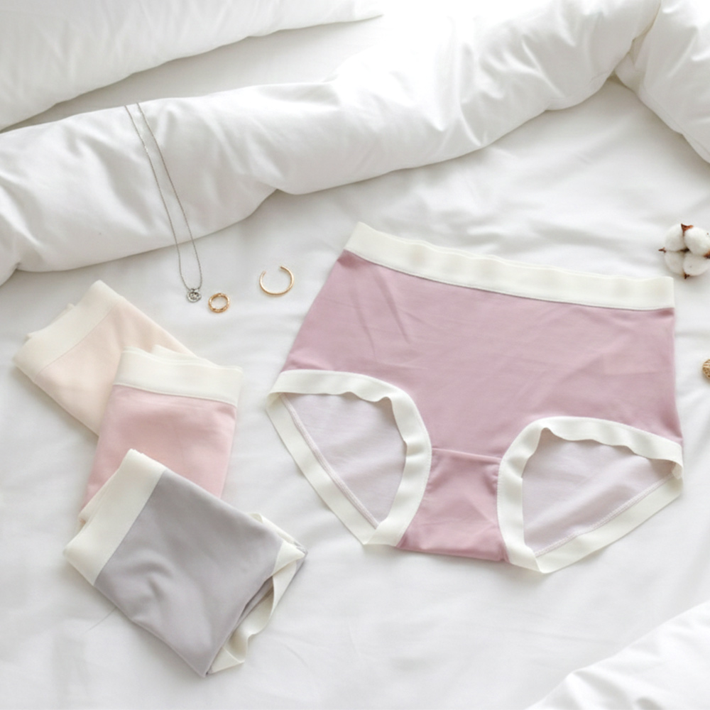 蠶絲莫代爾  絲滑無痕 中腰平口褲(紫)