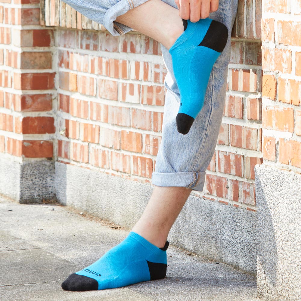 素色 低筒 機能運動襪(藍)