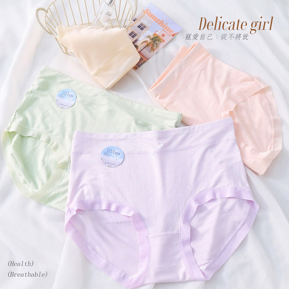 中腰 抑菌 蝴蝶結緹花貼身褲 (隨機色) 3件組