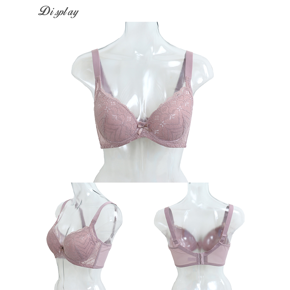 花語 軟鋼圈 深V低脊心包覆機能型內衣D罩杯(豆沙色)