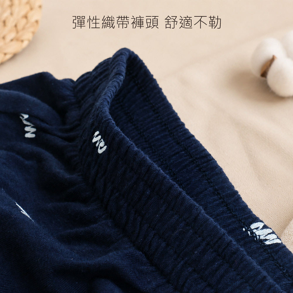 100%純棉 LOGO印花 男性寬鬆四角褲(黑)
