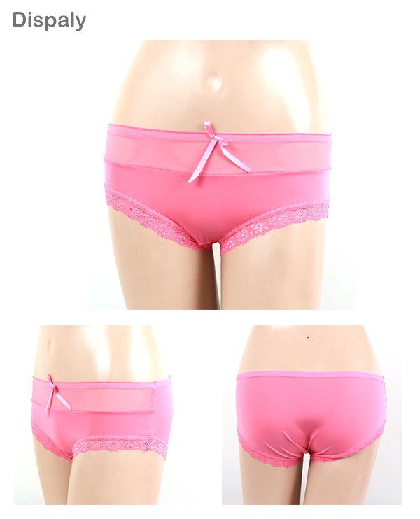 牛奶蕾絲透氣網布貼身褲3件組(隨機色)