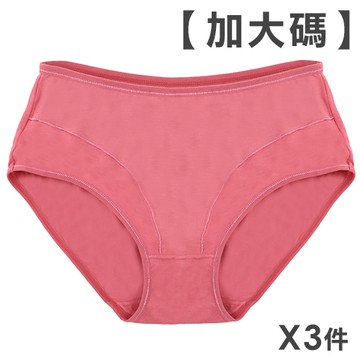 舒適親膚素面三角褲 3件組(隨機色)XL