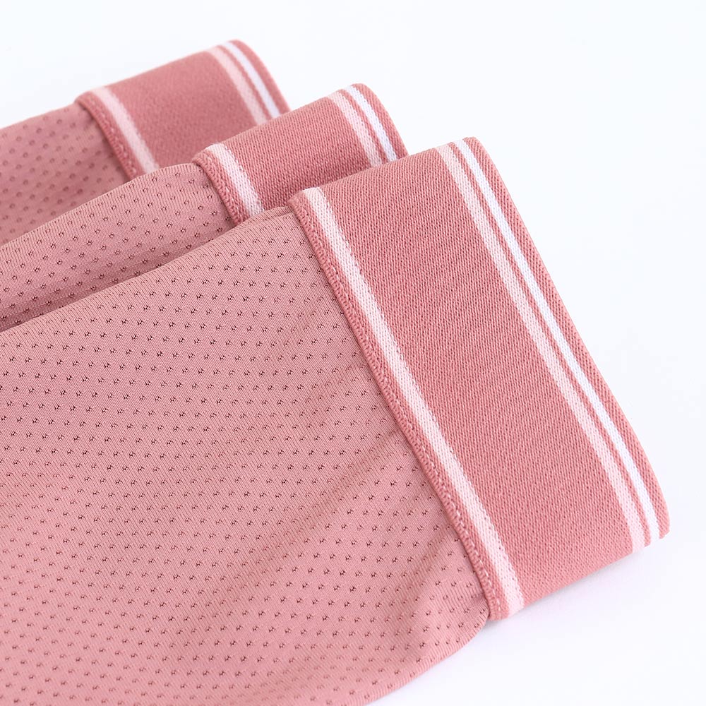 石墨烯 透氣 運動中腰平口褲(迷霧粉)