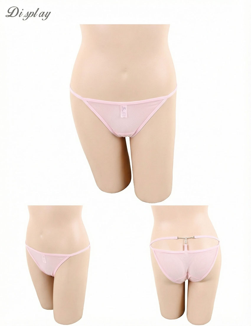 T型美鑽 性感透膚低腰三角褲3件組(隨機色)